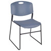 72" x 24" Kobe Mobile Training Table- Cherry & 2 Zeng Stack Chairs- Blue