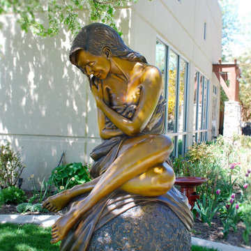 "Solitaire" Life Size Figurative Bronze Sculpture