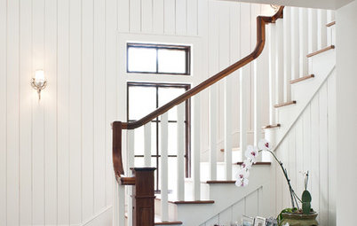 Heighten a Room With Vertical Tongue and Groove Wall Paneling