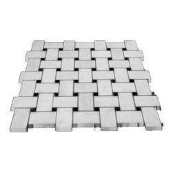 Statuary Crystal Marble Italian White Statuario Basketweave Mosaic Tile with Ner - Home Accessories & Decor