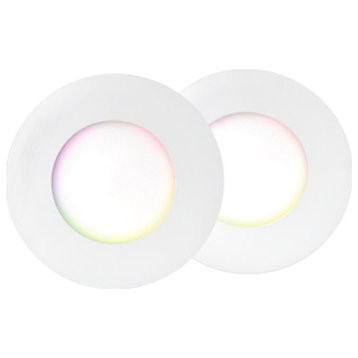 Wi-Fi Smart 3" Ultra Slim LED Multicolor  White Recessed Lighting Kit 2-Pack