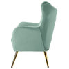 Tufted Accent Chair With Golden Legs, Sage