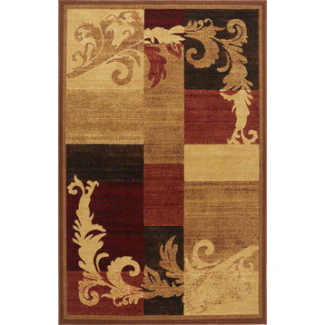 Home Dynamix Catalina Pierre Area Rug 19.6"x31.5", Decorative Brown/Red