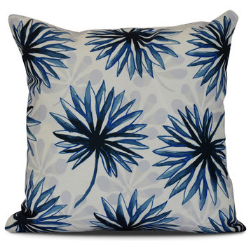 26x26", Spike and Stamp, Floral Print Pillow, Blue