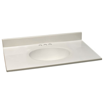 Design House 586297 37" Cultured Marble Vanity Top - White on White