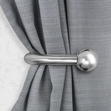 Essential Satin Nickel Holdbacks (100% Steel) - Drapery Hardware & Accessories