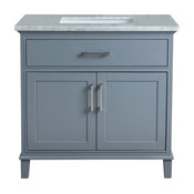 Stufurhome Leigh Bathroom Vanity, Gray, 36" Single Sink