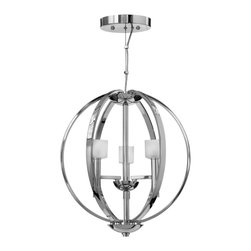 Fredrick Ramond Mondo 3-Light Mini Chandelier in Polished Chrome Finish - Chandeliers
