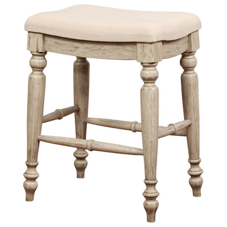 Marino White Wash Backless Counter Stool