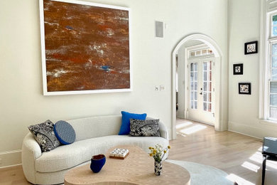 Transitional living room photo in Atlanta