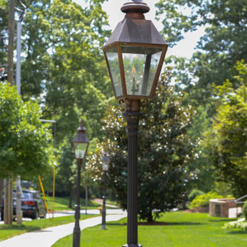 Post Mount Lighting, Lantern & Scroll