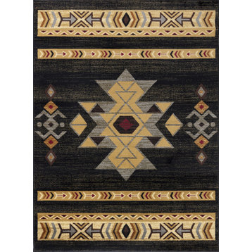 Yellowstone YLS4004 Black 7 ft. 10 in. x 10 ft. 3 in. Southwest Area Rug