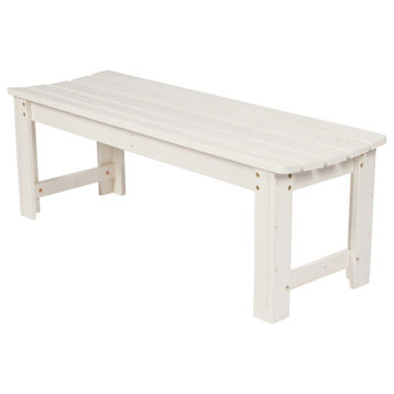 Shine Company 4' Backless Garden Bench With HYDRO-TEX, Eggshell White