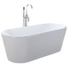 HelixBath Dionysias Freestanding Acrylic Bath Tub 67" White