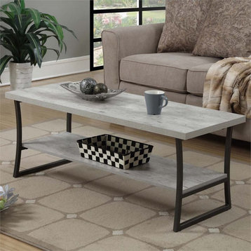 Convenience Concepts X-Calibur Coffee Table in Gray Faux Birch Wood Finish