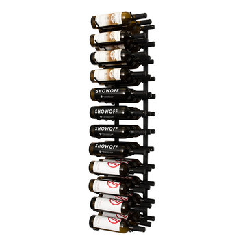 W Series Wine Rack 4 Wall Mounted Metal Bottle Storage, Matte Black, 36 Bottles