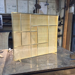 Brass-Plated-Fireplace Screen (on my WorkBench)  in The Style of Piet Mondrian - Fireplace Screens