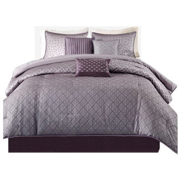Madison Park Biloxi 7 Piece Comforter Set, Purple