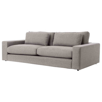 Contemporary Gray Fabric Upholstered Sofa 98"