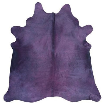 Purple Dyed Cowhide Rug, L