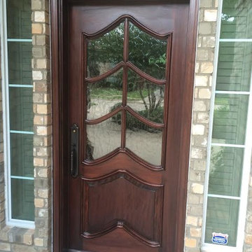 Wood Doors with Decorative Glass