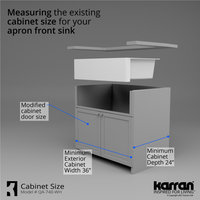 Karran Farmhouse/Apron-Front Quartz 34" Single Bowl Kitchen Sink, White