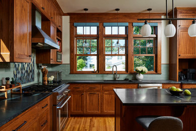 Example of an arts and crafts kitchen design in Minneapolis