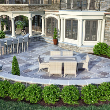 French Chateau - 3D Visualization of Home Remodel and Landscape Architecture