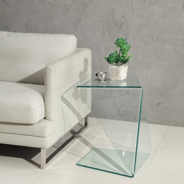 Origami Clear Glass End Table - $325.07