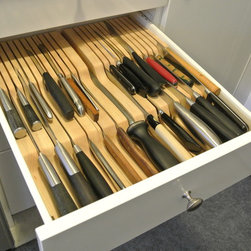 Full Drawer Maple Knife Block - Kitchen Drawer Organizers