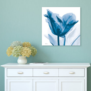 "Lusty Blue Tulip" Frameless Free Floating Panel Graphic Wall Art, 24"x24"