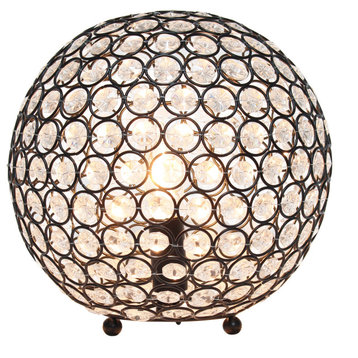 Elipse 10" Crystal Ball Sequin Table Lamp, Restoration Bronze