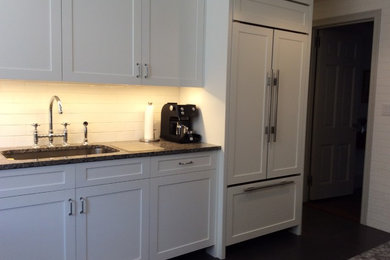 Example of a trendy kitchen design in New York