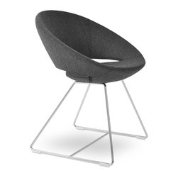 CRESCENT WIRE-DARK GREY CAMIRA WOOL - Dining Chairs