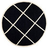Safavieh Cambridge Cam136E Geometric Rug, Black/Ivory, 6'0"x6'0" Round
