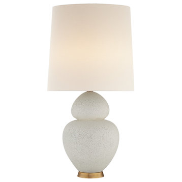 Michelena Table Lamp in Chalk White with Linen Shade