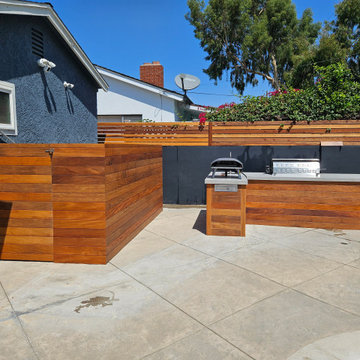 Outdoor BBQ Island & Pool Fence