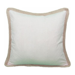 Xia Home Fashions - Square Jute Trimmed Pillow, Natural - Decorative Pillows