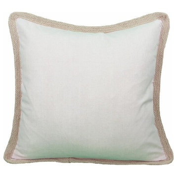 Square Jute Trimmed Pillow, Natural