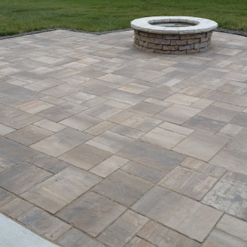 Patio with circle firepit