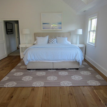 AMAGANSETT: WIDE PLANK CHARACTER WHITE OAK INSTALLED/FINISHED W BONA TRAFFIC HD