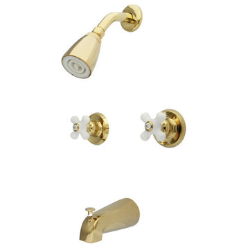 Kingston Brass KB24.PX Victorian Tub and Shower Trim Package - Polished Brass