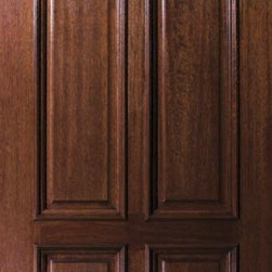 Slab Front Single Door 96 Mahogany 6 Panel Solid - Front Doors