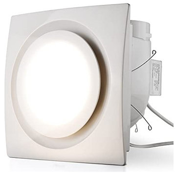 Bathroom Exhaust Fan With Light LED Square Quiet Ceiling Mount Ventilation