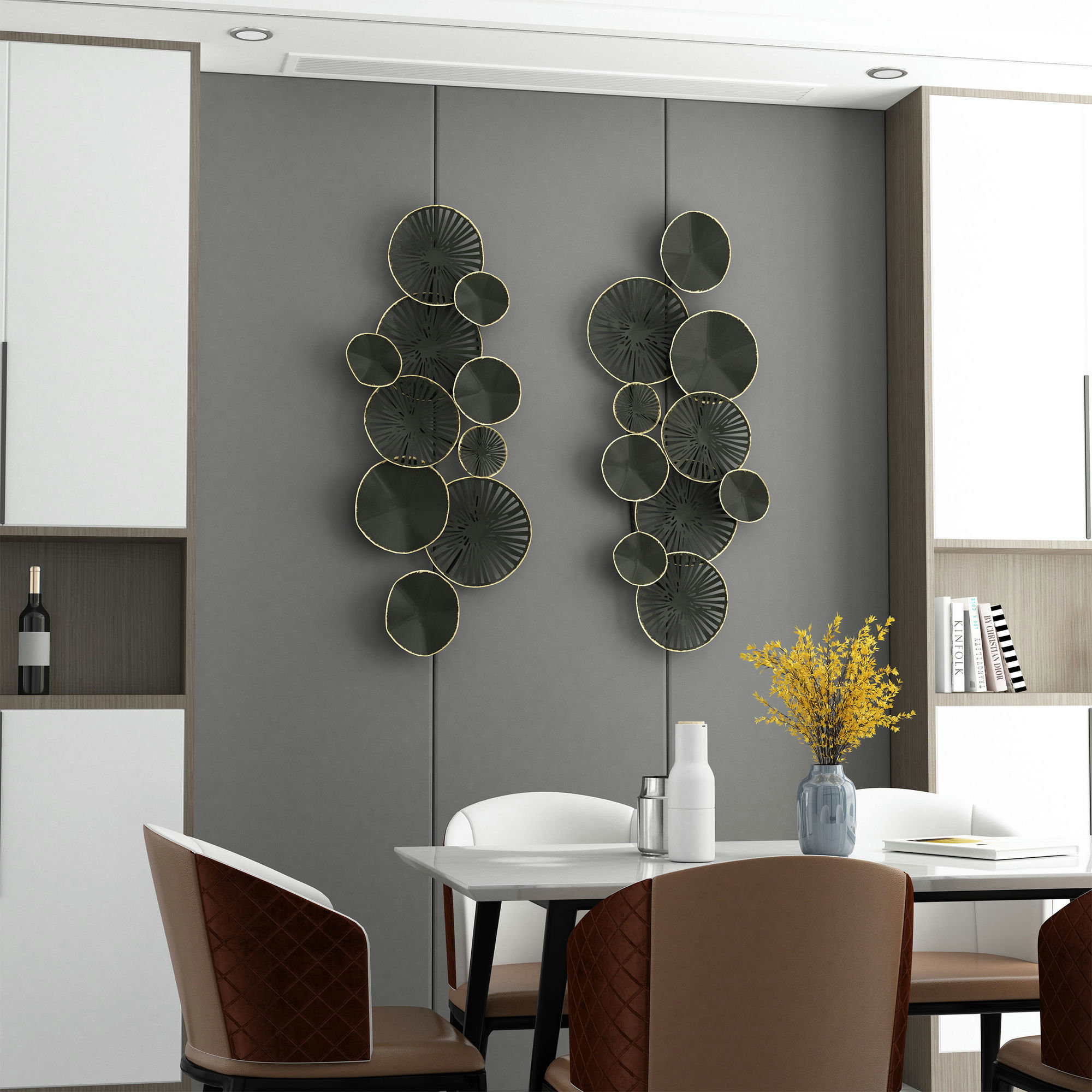 Illustration of Industrial Metal Wall Sculptures