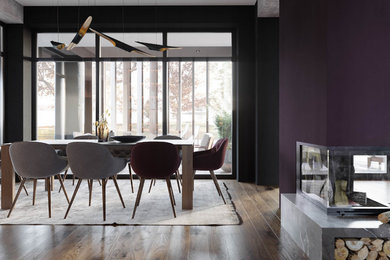 Inspiration for a modern dining room remodel in Other
