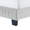 Tufted Platform Bed Frame, Full Size, Velvet, Grey Gray, Modern Contemporary