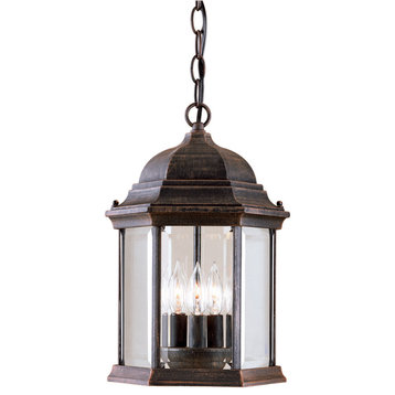 Signature 3 Light Outdoor Pendant or Chandeller, Painted Rust