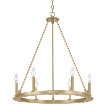 Capital Lighting 4916 Pearson 6 Light 26"W Taper Candle Style - Aged Brass
