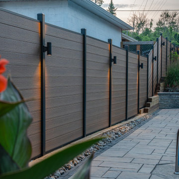 Modern Composite Privacy Fence with Integrated Lighting